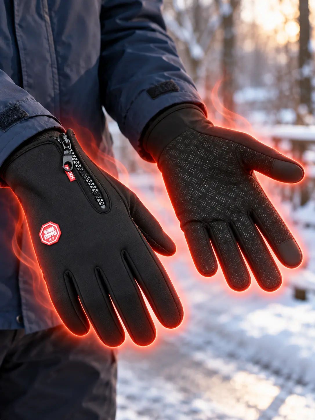 1Pair Women's & Man‘s Fall & Winter Warm Gloves, Responsive Touchscreen Function, Thickened Cushioned Windproof – Adorable Style For Students, Ideal For Riding & Daily Use