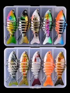 Realistic fishing bait set, focusing on multi-section baits for freshwater bass, also a good choice for gifts, multiple colors effectively attract bass/11