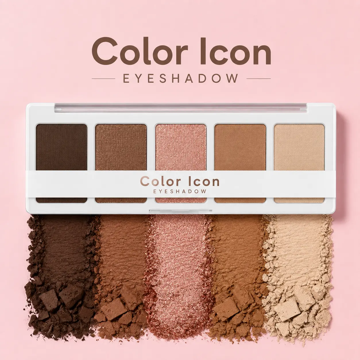 Color Icon Eyeshadow Makeup 5 Pan Palette, Matte, Shimmer, Metallic, Long Wearing, Rich Buttery Pigment, Cruelty Free - Walking On Eggshells Smooth Blend