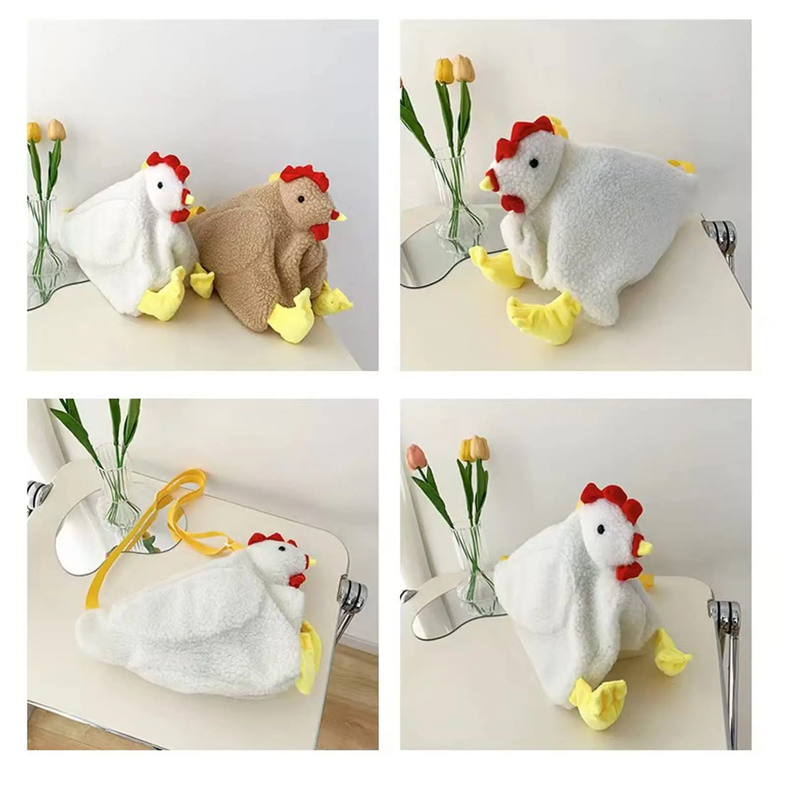 Chicken Hen Purse Bag with Adjustable Strap Cute Funny Design for Women's Christmas Gift Shoulder Handbag Perfect for Special Occasions