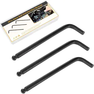 5mm Ball End Allen Wrench, L Shaped Long Arm Cr-V Metric Hex Key for Bike Repair, Furniture Assembly, Motorcycle Maintenance