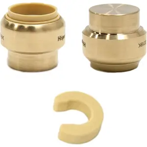 (Pack of 2)  1/2 Inch Plug End Cap Push-Fit Fitting to Connect Pex, Copper, CPVC with Disconnect Clip,(PF143-2PCS)