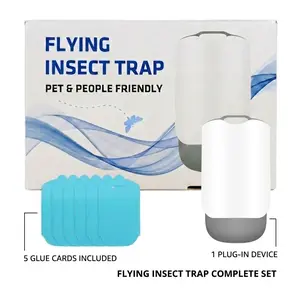 YXCY (1 Device + 5 Refills) Wireless Portable UV Attractant Insect Zapper with Night Light, Plug-In Indoor Multi-Insect Trapper for Home Use, Fruit Fly Gnat Mosquito Moth Catcher for Home Office