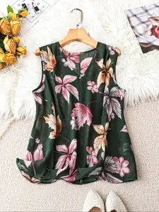 Plus Size Floral Print Design Shirt, Elegant Comfortable Loose Fit Blouse, Versatile Women's Top for Daily Wear & Special Occasions