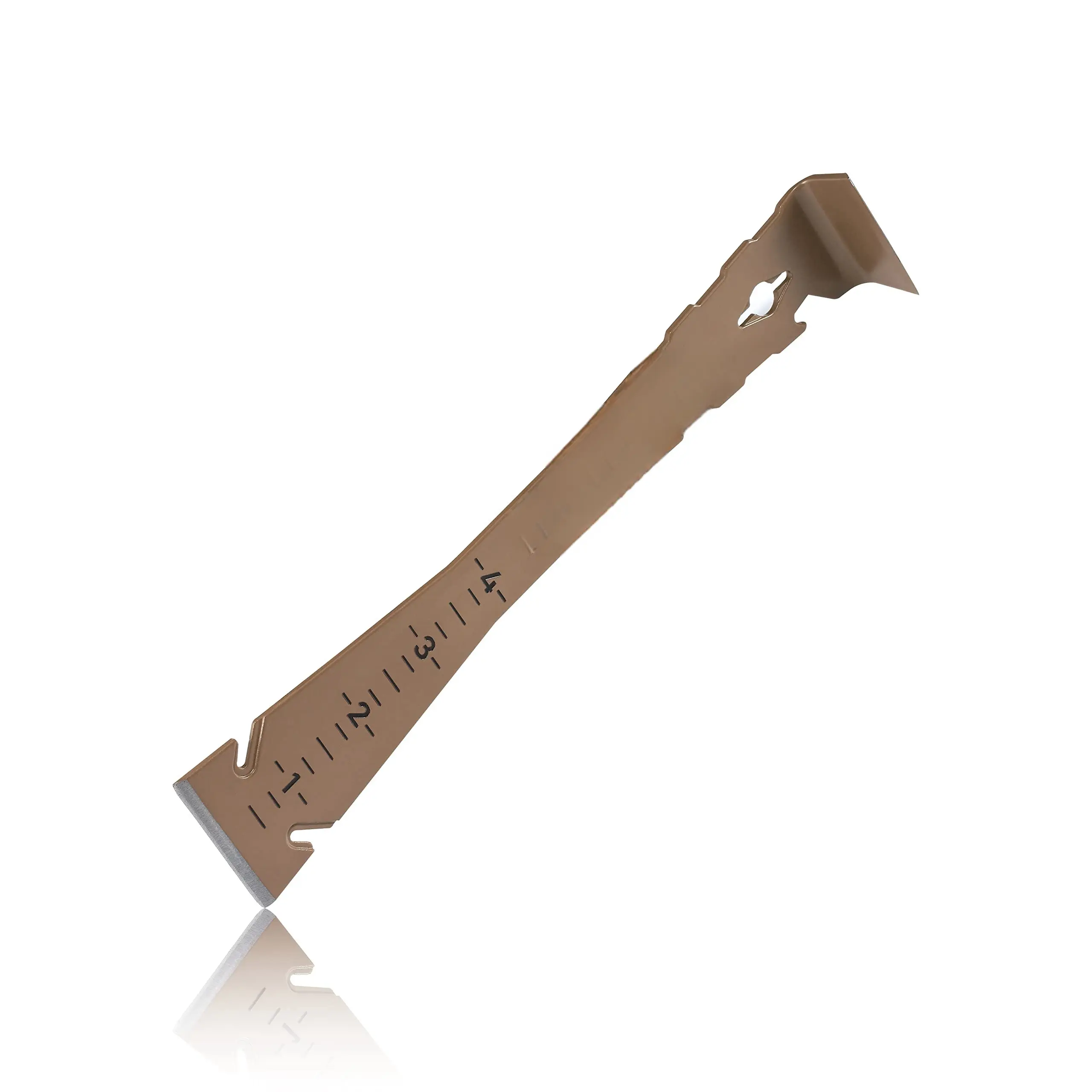 9.5 in High Carbon Spring Steel Trim Bar - Hand Tool, Construction Tool with Built-in Ruler, Beveled Edges, Nail Puller, Hardware, Construction Tools, Hand Tools