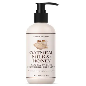 Earth Solvent Oatmeal Milk & Honey Lotion - Natural Organic Moisturizing Body Lotion 8 FL OZ Made from 100% Natural Ingredients Hydrating Hypoallergenic Face and Body Lotion