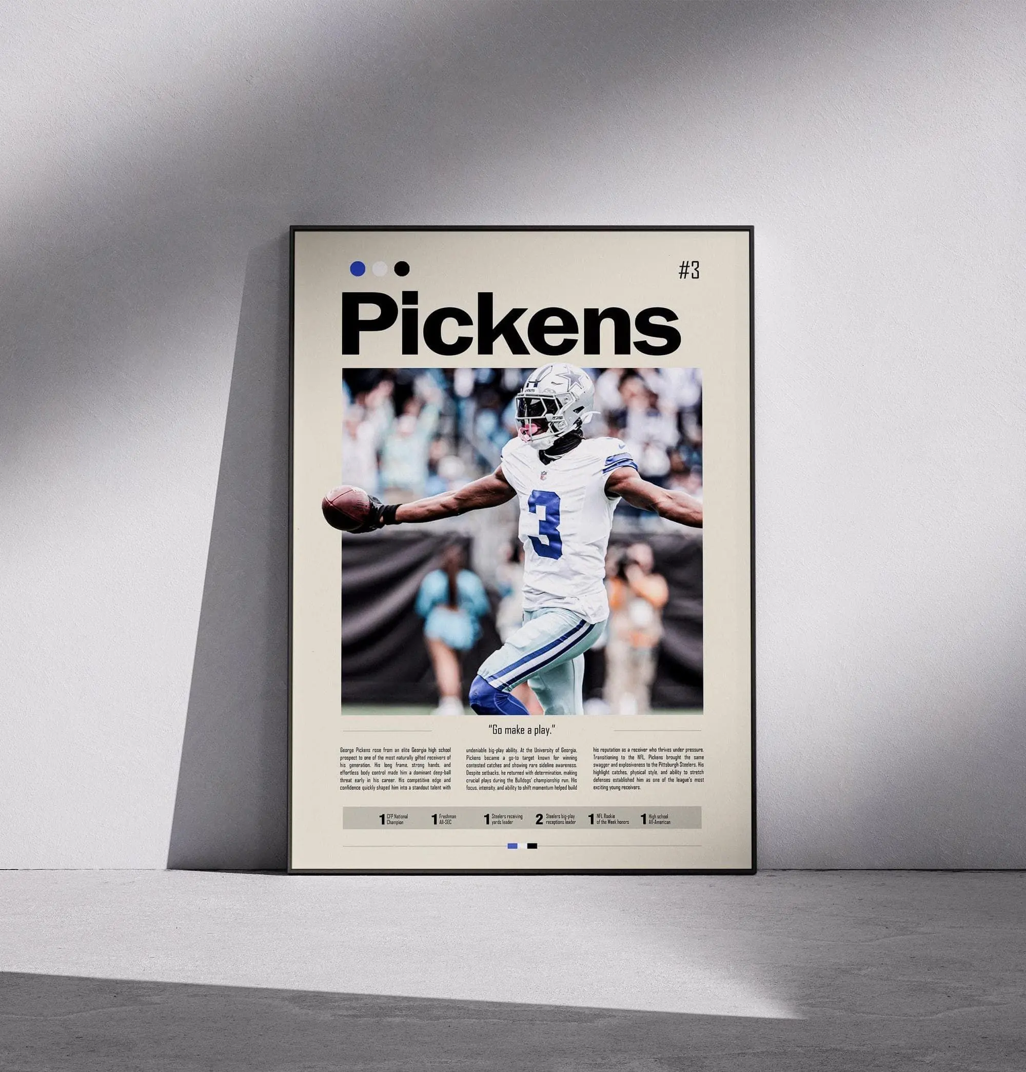 George Pickens Steelers Poster,  Wall Art ( Unframed - Print Only )