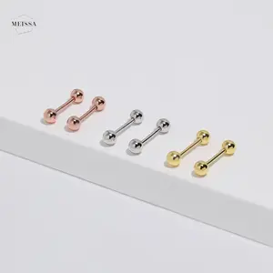 Meissa Simple Ball Screw Back Earrings S925 Silver Studs Dainty Minimalist Unisex Safety Cartilage Ball Earrings for Multi Piercings Tongue Lip Eyebrow Staple Stackable Hypoallergenic Comfort Sleep-On Jewelry Gift for Her Him Adults Christmas