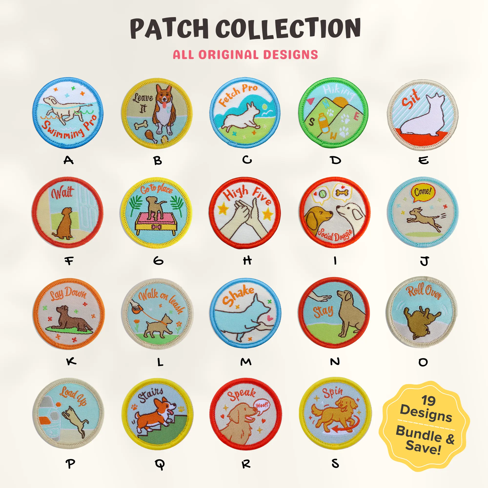 Dog Merit Badge | 19 Unique Designs | Embroidered Iron-On Patch Perfect for Dog Lovers