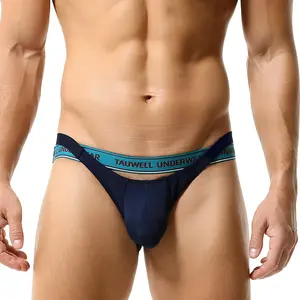 Tauwell  Mens Sexy Front Opening Fly Access Briefs ，Low Rise Bulge Enhancing， Nylon Athletic Letter Print Underwear ，Durable and Quick-Drying-23103