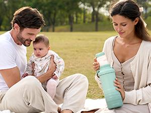 Momcozy Portable Milk Warmer for Travel – Dual Heating Modes for Breast Milk & Water, Portable Bottle Warmer with Fast Heating & Long Battery Life, 17 Ounces Large Capacity to Meet Your All-Day Needs