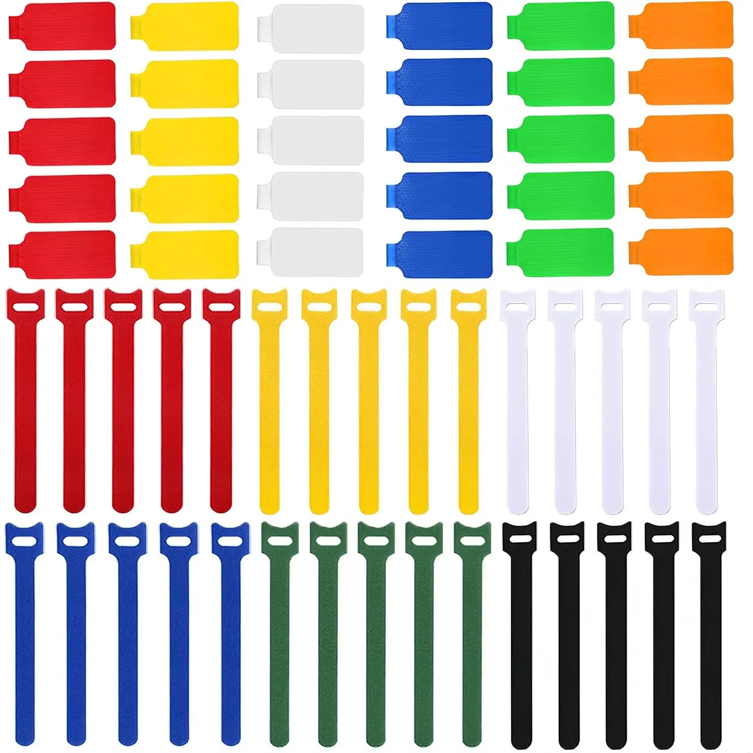 60 count  Labels &  Hook and Loop Fastening Ties Set - 30 count Cord or Wire Labels & 30 count Labels for  Cords,  & Office Cord Management