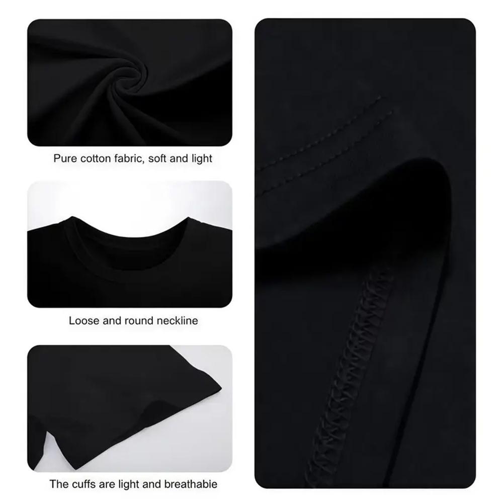 This heavyweight pure cotton black T-shirt is a product of the collision between American street fashion and subcultural meme culture, specifically designed for men who seek individuality.