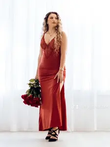 Popilush The Shapewear Dress Lace Slip Split Maxi Dress or Jumpsuit Summer Womenswear Casual Fit Comfortable Loose Lady Formal Spaghetti Strap Body-hugging Fit with Tummy Control