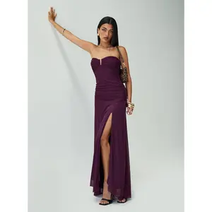 Barbarella Strapless Maxi Dress Purple