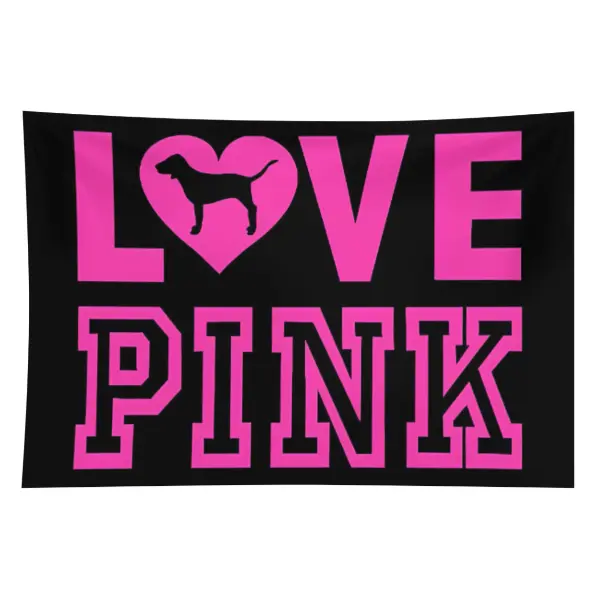 60in x 40in  home decor banner Decoration Background Cloth LOVE PINK Pink Slogan Tapestry Flag Wall Hanging Tapestries Aesthetic Room Home Decor Wall Art Decor funny hanging poster fan bedroom living room gift summerwins