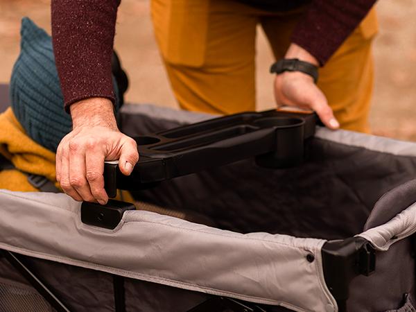 HARPPA Foldable 2 Seater Baby Stroller Wagon with Canopy & Mosquito Net, Stroller with Cup Holders & Stroage, All-Terrain Wheels, Adjustable Handle, For Outdoor & Beach, Baby Items