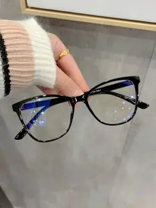 Women's Cat Eye Glasses Frame, Casual Style Transparent Eyewear Accessories, Anti-Blue Light Protection for Daily Use