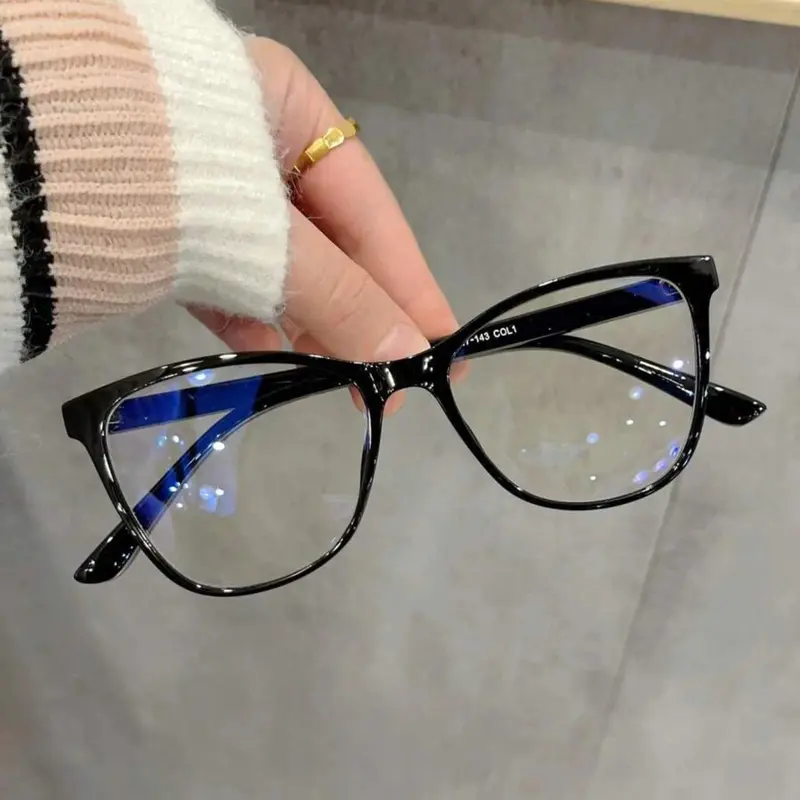 Women's Cat Eye Glasses Frame, Casual Style Transparent Eyewear Accessories, Anti-Blue Light Protection for Daily Use, Clear Blue Light Glasses