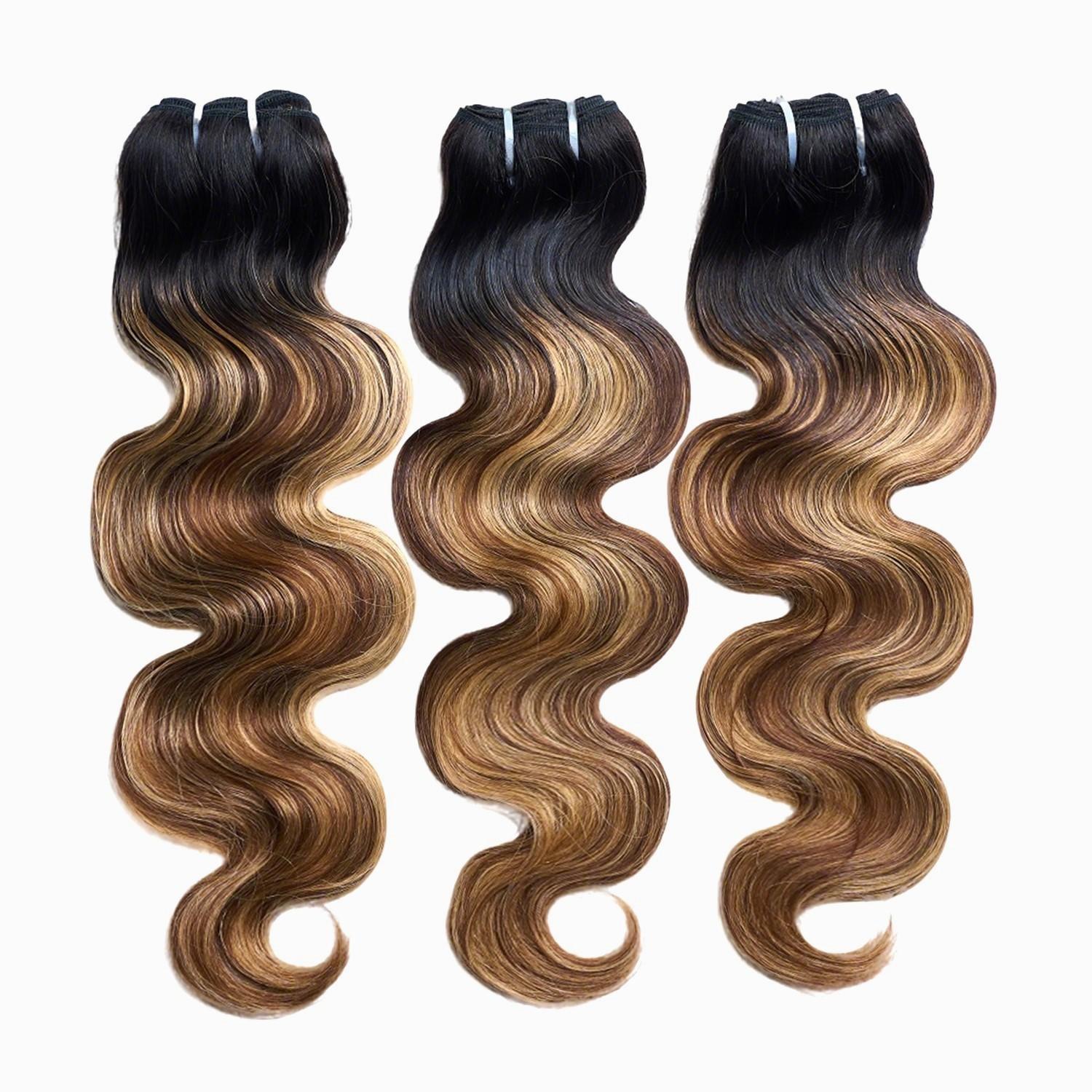 [Wequeen] #T1B/P4/27 Highlight Hair Bundles Brazilian Colored 100% Human Hair #FB30 Body Wave Straight Quick Weave Sew in/Glue in Budget Friendly 10A