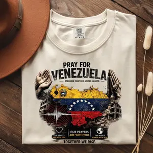 Comfort Colors Pray For Venezuela Earthquake Shirt, Venezuela Relief Support Tee, Together We Rise, Disaster Awareness Shirt Unisex Womenswear Graphic Tops B9I