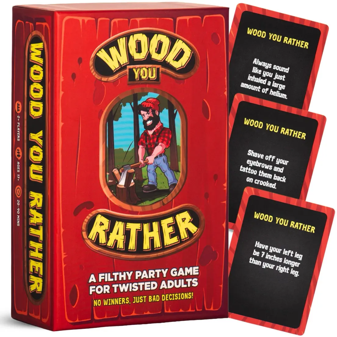 Wood You Rather? Adult Party Game | 200 Hilarious & Dirty Would You Rather Cards | Funny Card Game for Adults 18+ | Game Night, Parties & Drinking Games