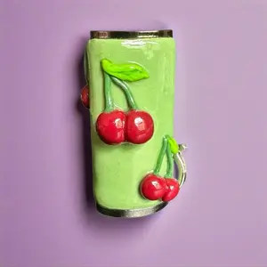 Cherries Jubilee Metal-and-Polymer Lighter Case, Lighter Accessory for Home Use