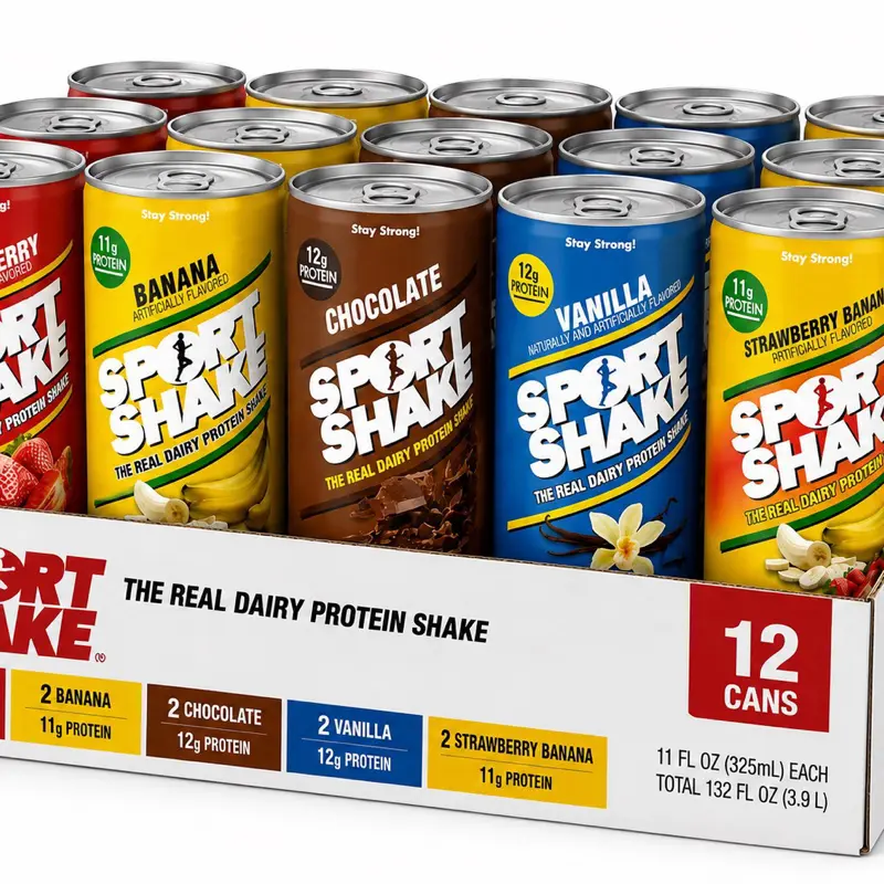 Real Dairy Sport Protein Shake - Variety Pack, 12 x 11 fl oz