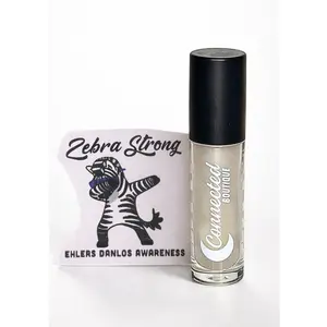 Connected for a Cause Clear Lip Oil with EDS stickers benefits fundraiser for Ehlers Danlos Society  Smooth