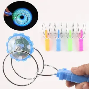 Magnetic Orbit Gyroscope Toy For Kids Gift Magic Spinning Top with Rail Hand Cranked Luminous Flashing Lights Spinning Top
