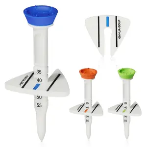 Adjustable Golf Ball Tees Set for Beginners, Precision Control, Elastic Design, Height Adjustable, Three Colors Available