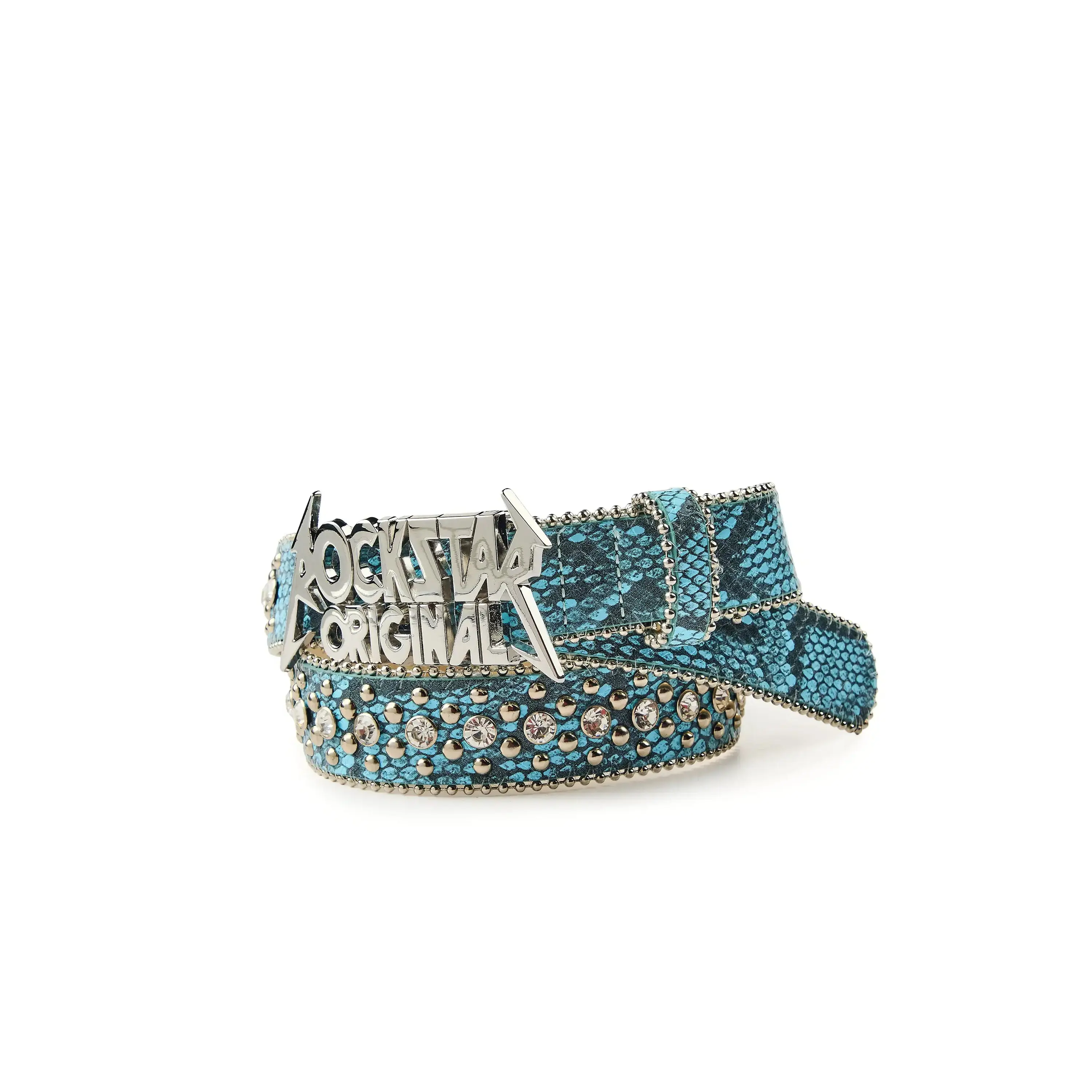 Boys Hawk Black/Aqua Rockstar Logo Belt