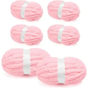 Ultra-Soft Giant Pink Bulky Yarn 2-Pack - 28 Yards, 0.78" Thickness.1.1pounds, Cozy Chunky Knit Yarn for Crochet & Arm Knitting, Super Plush Pink Craft Yarn Bundle