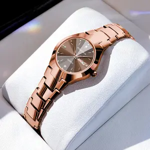 Quartz Watch for Women Elegant Dainty Round Dial  Adjustable Waterproof Luminous Watch Minimalist Charm Watch Birthday Party Gift