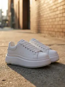 2026 Spring New Thick Sole Sneakers Women 6.5cm Height Increase Shoes, Trendy Casual Board Shoes, Comfortable Lightweight Anti-Slip Flat Shoes, Sports Shoes, Walking Shoes, Trainer