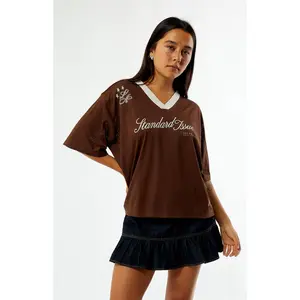 Pacsun Women's Brown Standard Issue Short Sleeve Jersey