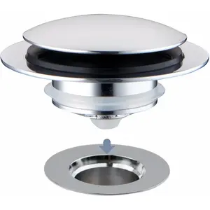 Chrome Plated Universal Tub Dain Stopper,  Pop Up Bath Drain Tip  Bathtub Drain Stopper,Conversion Kit Assembly, Replaces Lift and Turn, Tip- and Trip Lever drains for Tub, EZ Install