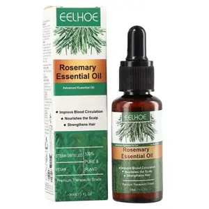 Eelhoe Rosemary Hair Care Essential Oil with Ginger & Coconut Oil for Men Women Stimulates Growth Nourishes Scalp Strengthens Hair Anti-Loss Serum for Dry Damaged Hair