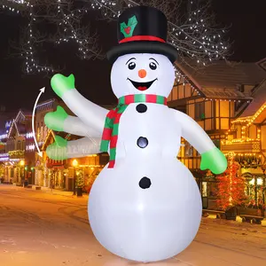 GOOSH 7 FT Christmas Inflatable Snowman with Shaking Hand and Built-in LEDs for Indoor Party and Outdoor Decoration
