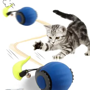 Pet Interactive Play Gravity Rolling Ball Toy, Auomiec Cat Toy Snart Ball for Kittens, Smart Rechargeable Chase Ball, Portable Random Color
