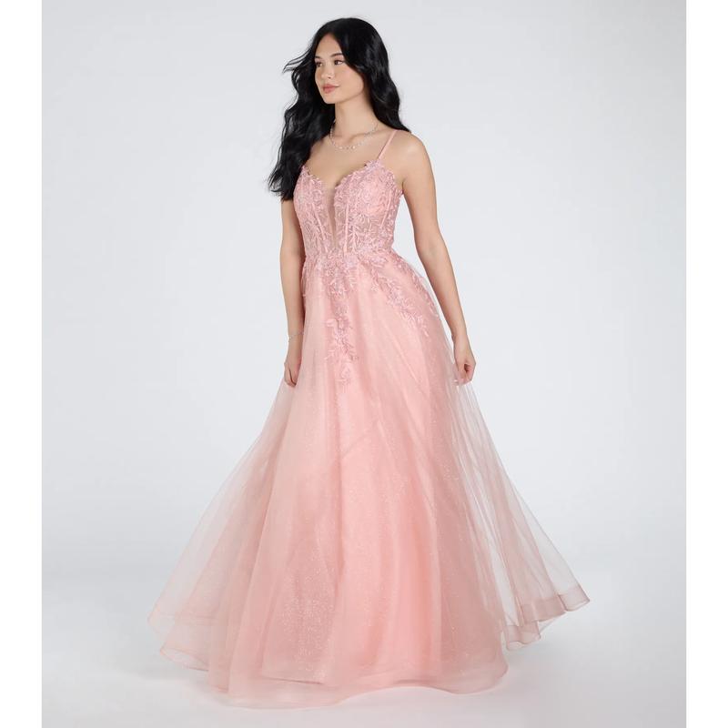 Alessa Lace-Up Corset A-Line Ball Gown