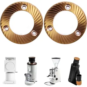 UHIWALKER 2pic Rose Gold Multi-Purpose (Unimodal) Espresso Grinding 64mm Flat Burrs