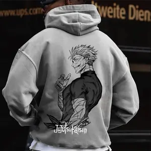 High Quality, Fushiguro Toji Print Hoodie, Back Print Hoodie, Anime Handsome Guy Sweatshirt, Anime Lover Gift Casual Clothes