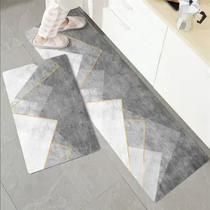 Kitchen-Specific Floor Mat, Entrance Doormat, Long Kitchen Absorbent Oil And Water, Anti-Slip, Moisture-Proof And Dirt-Proof Carpet, Quick-Drying, Machine Washable Rug, Washable - Reusable