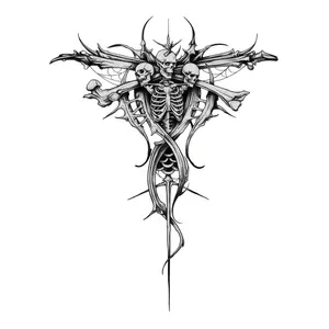 Steel Skull Arm Leg Wear-Resistant Herbal Juice Temporary Tattoo Sticker Magic Tattoo Waterproof Long-Lasting 7-15 Days Semi-Permanent Tattoo for Men and Women Japanese-Style Personalized Fake Tattoo