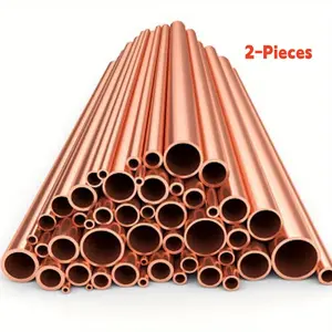 Durable Copper Round Metal Tubes, 12 Inch Length, 2-6mm Outer Diameter, 1-5mm Inner Diameter, High-Quality Hollow Rods for DIY and Professional Use