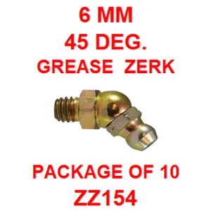 ZZ154  METRIC  6 MM  GREASE  FITTING  45  DEGREE (10PACK)