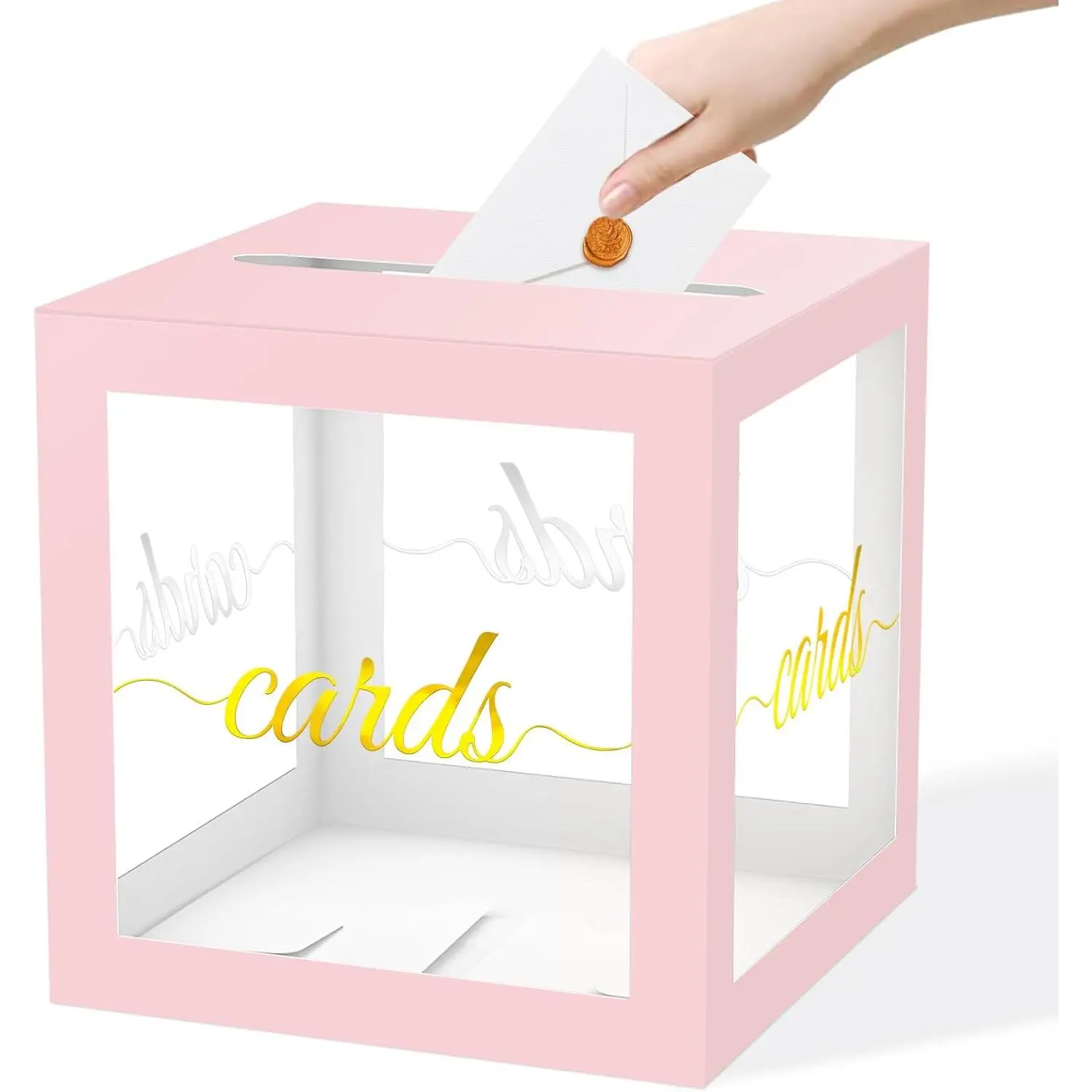 Clear  Card Box Wedding Card Boxes for Reception Holder  Box for Birthdays,  Showers, Weddings, Retirements, Graduations, Anniversaries Party