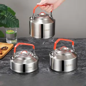 Stainless Steel Camping Water Kettle Portable Durable for Outdoor Picnic Reusable Teapot Travel Hiking Water Container
