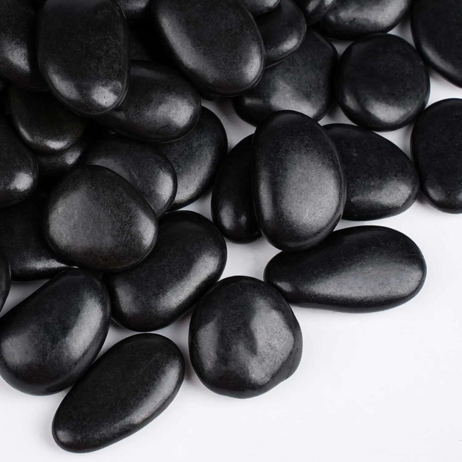 30 lbs Black Rocks for Planters, 1"-2" Decorative Rocks for Potted Plants, Polished Garden Stones for Outdoor Landscaping, Walkways, Yard, River Rocks for Flower Pots, Vase